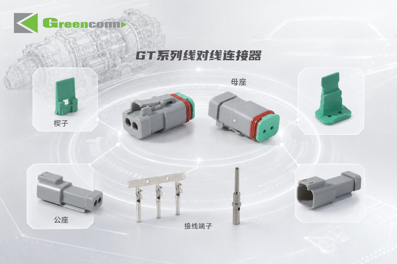 Grreenconn GT系列線對(duì)線連接器組件示意圖